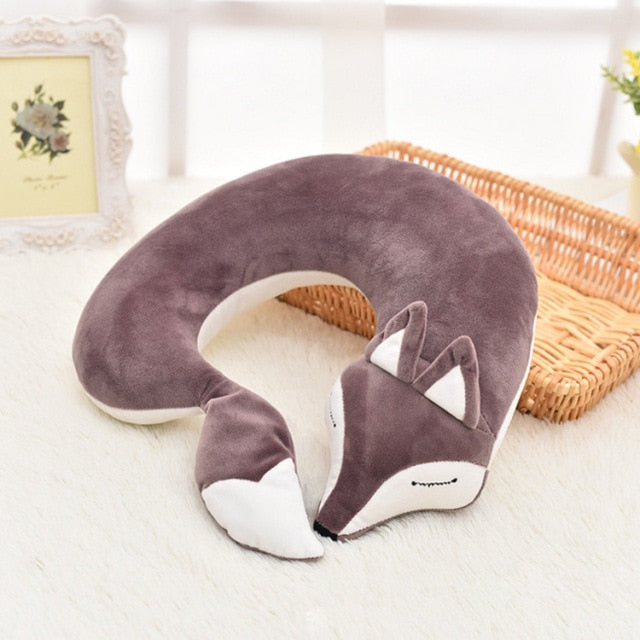 Cute Fox Animal Cotton Plush U Shape Neck Pillow