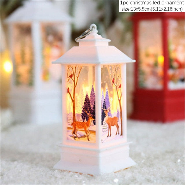 2022 New Year Santa Elk Light String Christmas LED Ornament
