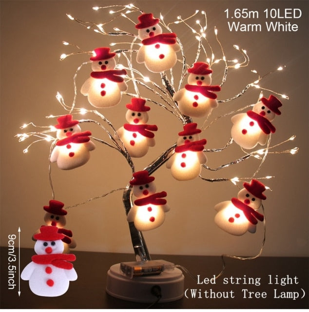 Snowman Christmas Tree LED Garland String Light Decorations