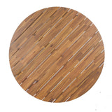 5-Piece Outdoor Acacia Wood Round Dining Set