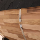 Blisspod, Prague, Canadian Red Cedar Outdoor Steam Barell Sauna, 2-4 / 4-6 persons with Full Glass Back & 2 front Porch seats