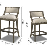 Paris - Farmhouse Counter Height Bar Stool With Backrest