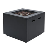 30inch Square  Steel Fire Pit Table, in Black,40000BTU