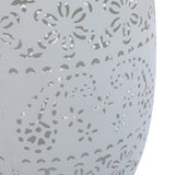 Solar Side Table with Built-in Solar Battery (White)