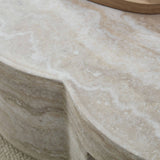 Clover Round Coffee Table With Open Storage - Marble