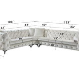 Atronia Sectional Sofa With 4 Pillows - Beige