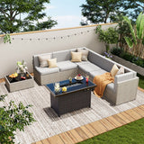 Pamapic Rattan Outdoor Sectional Couch Set