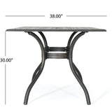 Enchantia Outdoor Rectangular Dining Table with Weave Tabletop and Flared Legs - Copper