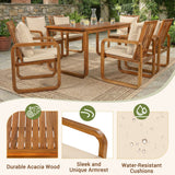 7 Pieces Patio Dining Set Outdoor Dining Table and Chairs