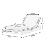 Acacia Wood Chaise Lounge with 4" Thick 3-Fold