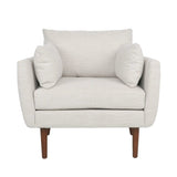 Luminate Upholstered Fabric Club Chair with Tapered Legs and 2 Accent Pillows
