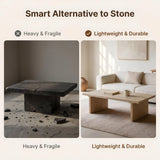Modern Travertine Coffee Table With Split Top