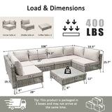 K&K 7-Piece Wicker Patio Furniture Set