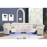 Power Reclining Sectional Sofa with Bluetooth Speakers – Black, Dark Gray, Beige