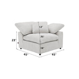 Naveen Modular Sectional With Ottoman - Modular Sofa Set with Ottoman - Beige or Dark Gray