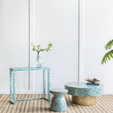 Unique Capiz Coffee Table & Pedestal Base