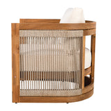 Premium Acacia Wood Outdoor Club Chair with Curved Tub Design