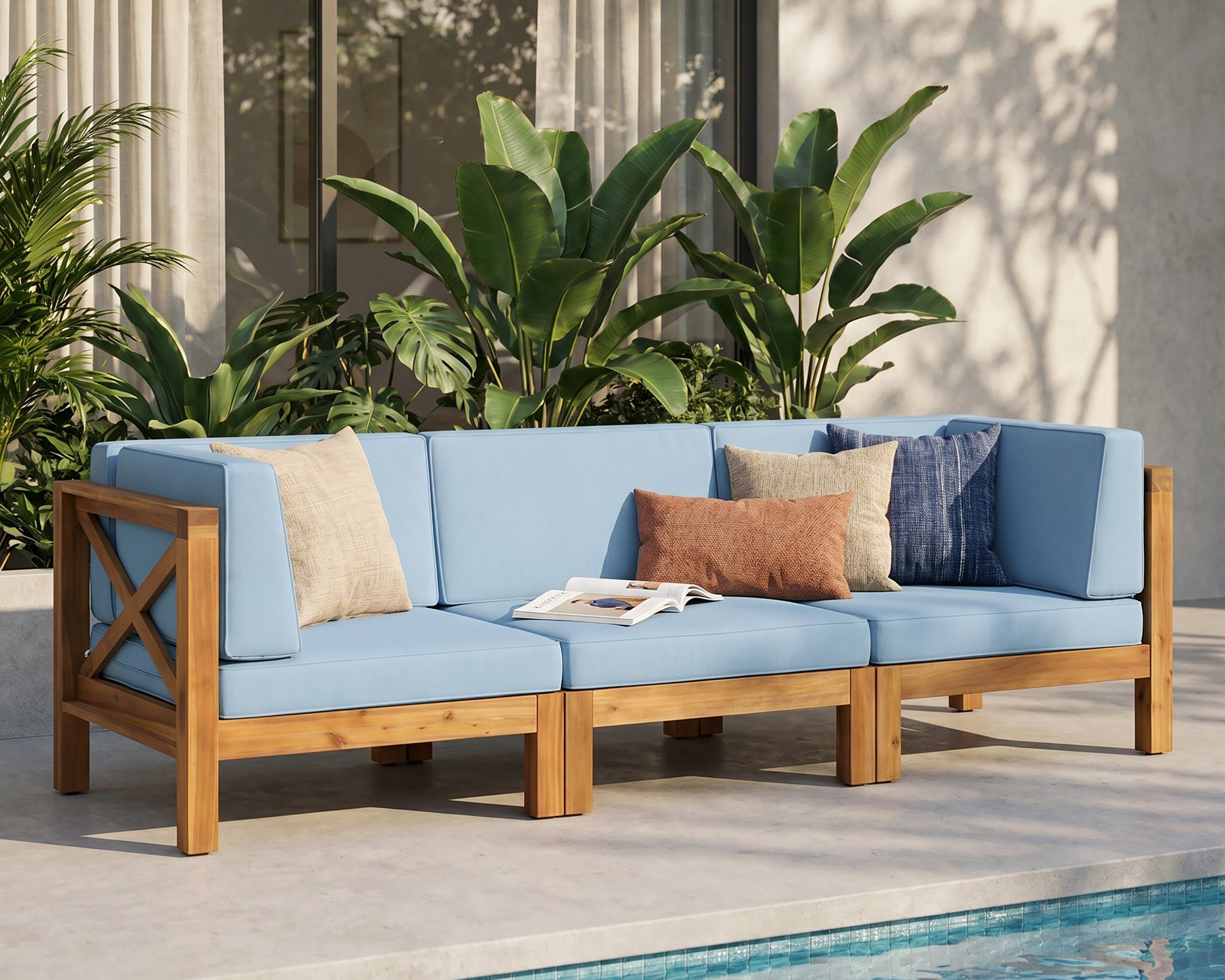 Brava X-Back 3 Seater Outdoor Sectional Sofa Set