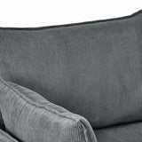 Comfy Corduroy Oversized Chaise Lounge Chair with Ottoman and Storage