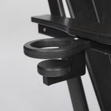 HDPE Folding Adirondack Chair with Dual Cup Holder - Black