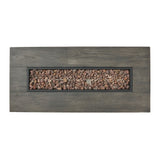 Transitional Rectangular Outdoor Propane Fire Pit With 50,000 BTU
