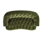 La Rosa Victorian Chesterfield Loveseat, Olive Green Performance Velvet