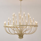 36-Light Gold Industrial Iron Candle Chandelier