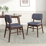 Set of 2 Mid-Century Upholstered Dining Chairs