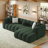 Beatrice Modern Tufted Dark Sectional with Channel Detailing - Dark Boucle
