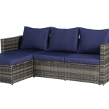 2 Pieces Patio Furniture Set, Outdoor Woven Sectional L-Shaped Patio Furniture