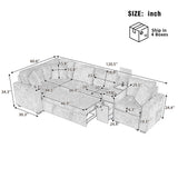 Modular L-Shaped Sectional Sofa Bed With Pull-Out Sleeper, Cup Holders, And Storage