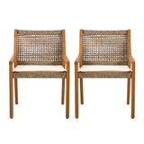 Outdoor Dining Chair - Acacia Wood & Wicker