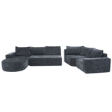 Modular Cloud Sectional Sofa Set, U-Shaped Upholstered Couch With Deep Seat