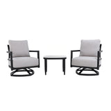 Outdoor Patio Furniture Chat Set with Sunbrella Cushions and Side Table