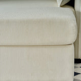 Oversized Chaise Lounge Chair with Ottoman and Storage in Beige