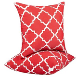 2 Pack Outdoor Throw Pillows, Waterproof & Fade-Resistant Patio Cushions (18x18 Inch, Plaid Red)