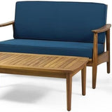 Willowbrook Teak Brown 4-Piece Wood Outdoor Patio Conversation Seating Set