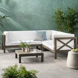 Brava X-Back 4-Piece White Outdoor Sofa Set