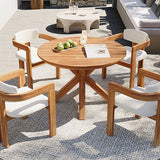5-Piece Outdoor Acacia Wood Round Dining Set