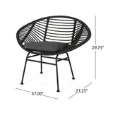 Cordella Outdoor Woven Wicker Chairs with Cushions, Set of 2