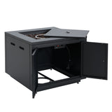 30inch Square  Steel Fire Pit Table, in Black,40000BTU