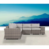 Rattan Sectional Sofa Set with Cushions - Gray, Dark Brown, or Beige