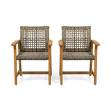 Outdoor Dining Chair Acacia Wood Frame (Set of 2)