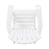 Zenithia Outdoor Foldable Adirondack Chair with 2 Cup Holders, White