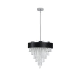18-inch Modern Crystal Chandelier with Black Velvet Shade
