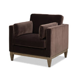 Knox 36" Modern Farmhouse Arm Chair, Deep Brown Performance Velvet