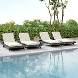 Lounge Chaise Set, Space Available On One Side, Acacia Solid Wood