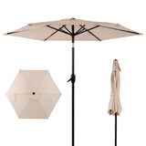 7.5 Ft Patio Umbrella with Push Button Tilt and Crank Mechanism