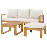 Outdoor 3pcs Acacia Sectional Patio Sofa Set