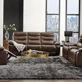 Aashi Leather Gel Match Recliner Sofa - Brown